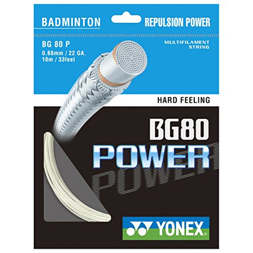 YONEX BG 80 Power Badminton String Set, Color- White von YONEX