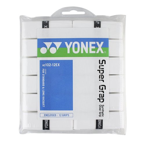 Yonex Super Grap Overgrip Tennis-Badminton, Weiß, 12 Stück von YONEX