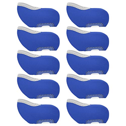 10pcs Putter Head Covers | Siehe - durch Fensterwächter Eisenstangen | Links- und Rechte Handkompatibel | Robustes Neoprenmaterial | Einfach EIN- / aus -Design (Blue) von YONGZURA