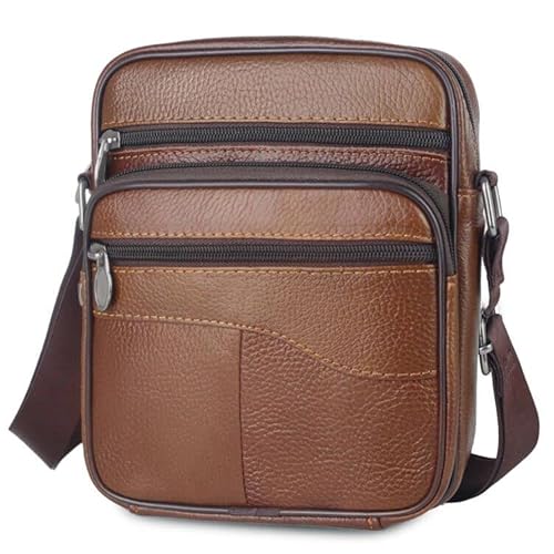 YOODI Umhängetaschen Herren Klein Leder, Messenger Bag Herren Umhängetasche Crossbody Casual Tote Sling Business-Handtasche für Reise Flug Reise Arbeit Jeden Tag von YOODI