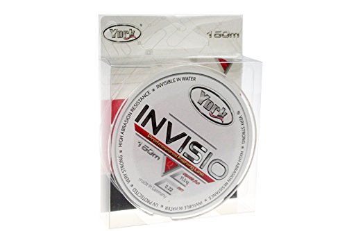 YORK Invisio Angelschnur 150m Spule 0,14mm-0,40mm Monofile Schnur Fluorocarbon beschichtet (0,02€/m) (0,22mm/11,5kg) von YORK Invisio