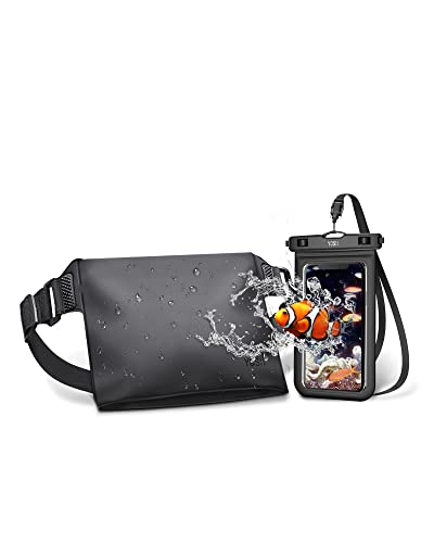 YOSH wasserdichte Tasche & wasserdichte Handyhülle Set, Wasserdichter Beutel Bauchtasche Schutzhülle mit IPX8 6,8 Zoll Wasserfeste Handytasche für Wassersport, Strand, Schwimmen, Bootfahren von YOSH