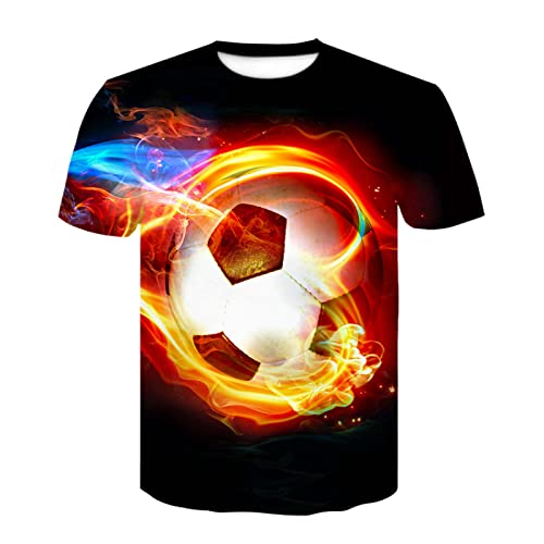 YOUOUSI 3D-Druck Fußball Grafik Sammlung T-Shirt Grafik T-Shirt Kurzarm Mode T-Shirt mit Design Streetwear von YOUOUSI