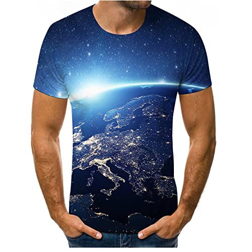 YOUOUSI 3D-Druck Sternenhimmel Serie T-Shirt Kurzarm Modetasche mit Designdruck lustige T-Shirt Streetwear von YOUOUSI