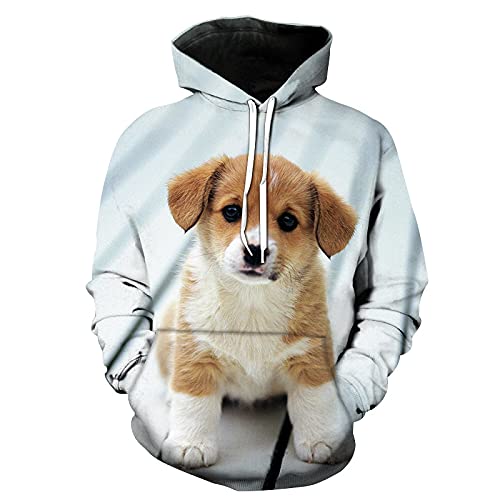 YOUOUSI Hund Kollektion Unisex 3D gedruckt Niedliches Tier Straße Hoodie Pullover Sweatshirt Grafik Hoodie Herren Hoodie Lady von YOUOUSI