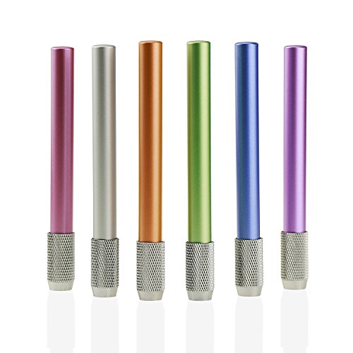 YOUSHARES Bleistiftverlängerung Bleistift Extender Halter für Bleistift, Verstellbar Aluminiumlegierung (6 Stück) von YOUSHARES