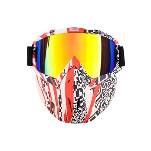 YOUUPOC Motocross Brille,Motorradbrille Erwachsene Motorrad Helm Staubdicht Gesicht Maske Atemschutz Motocross Brille Gläser Sicherheit Schutz Brillen Volle Gesicht Sh (Color : G8) von YOUUPOC