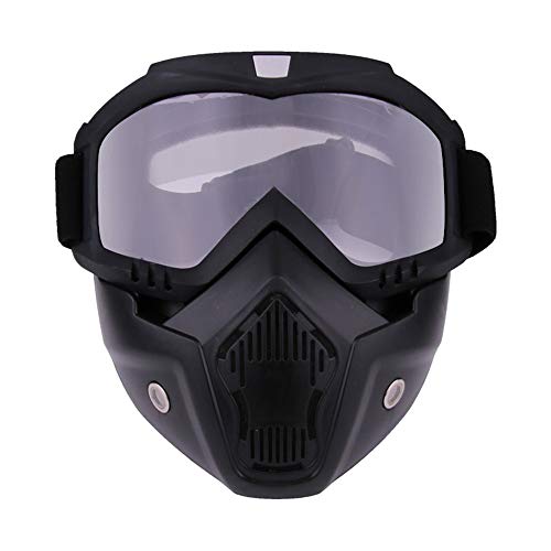 YOUUPOC Motocross Brille,Motorradbrille Staubdichte Motocross-Brille, verstellbare Motorradbrille, atmungsaktive Vollgesichtsschutz-Motorrad-Dirt-Bike-Offroad-Maske (Color : Transparent lens) von YOUUPOC