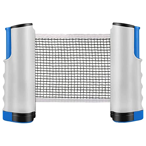 Ausziehbares Tischtennisnetz, 190x14cm (max) Justierbarer Einziehbares Netz, Tragbar Ping Pong Ersatznetz für Tischtennis Tisch, Bürotisch, Esstisch, Einstellbare Länge (Grau Blau) von YOUYIKE