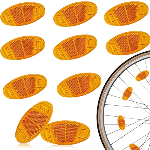 YOUYIKE 10 Stück Fahrrad Reflektoren, Gelb/Weiß Reflektoren Fahrrad speichen, Katzenaugen Reflektoren Fahrrad, Bike Zubehör mit Starker Reflektionsfunktion, für Mountainbike Motorrad（Gelb） von YOUYIKE