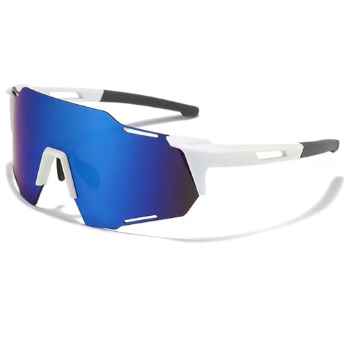 YQBFTC Sport Sonnenbrille Herren und Damen,Fahrradbrille,Schnelle Brille Sonnenbrille,Radbrille Radsportbrillen,Winddicht UV400 Schutzbrille für Outdooraktivitäten Wie Radfahren Laufen Klettern Ski(A) von YQBFTC