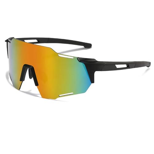 YQBFTC Sport Sonnenbrille Herren und Damen,Fahrradbrille,Schnelle Brille Sonnenbrille,Radbrille Radsportbrillen,Winddicht UV400 Schutzbrille für Outdooraktivitäten Wie Radfahren Laufen Klettern Ski(F) von YQBFTC
