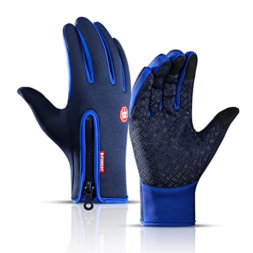 YQHWLKJ Winterhandschuhe Wandern Touchscreen Fahrrad Fahrradhandschuhe Für Männer Frauen Laufsport Windstopper Handschuhe-Dunkelblau,XL von YQHWLKJ