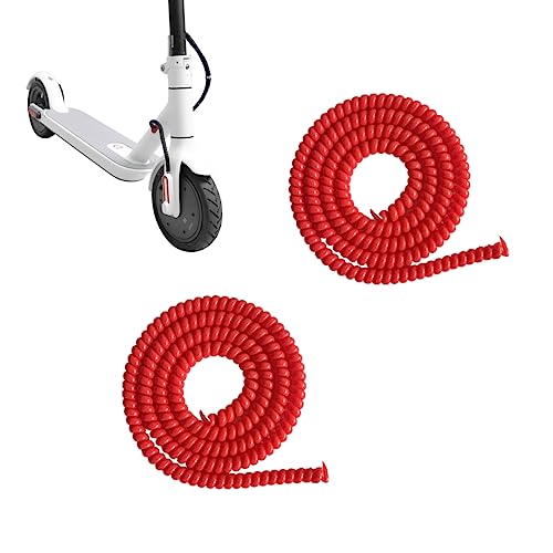 YQQXCY 2M Scooter Kabelschutz Spiral Kabelschlauch, für Ninebot G30 Max Kugoo M365 Xiaomi 1S Pro2 Mi3,E-Scooter Zubehör(Rot) von YQQXCY