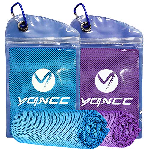 YQXCC Kühlendes Handtuch 2 Stück 120 x 30 cm, Eishandtuch, Mikrofaser-Handtuch für sofortige Kühlung, kühles kaltes Handtuch für Yoga, Strand, Golf, Reisen, Fitnessstudio, Sport, Schwimmen von YQXCC