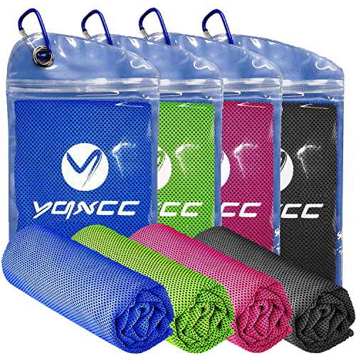 YQXCC Kühlendes Handtuch 4 Stück 120 x 30 cm, Eishandtuch, Mikrofaser-Handtuch für sofortige Kühlung, kühles kaltes Handtuch für Yoga, Strand, Golf, Reisen, Fitnessstudio, Sport, Schwimmen von YQXCC