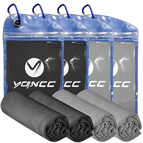 YQXCC Kühlendes Handtuch 4 Stück 120 x 30 cm, Eishandtuch, Mikrofaser-Handtuch für sofortige Kühlung, kühles kaltes Handtuch für Yoga, Strand, Golf, Reisen, Fitnessstudio, Sport, Schwimmen von YQXCC