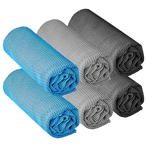 YQXCC Kühlendes Handtuch 6 Stück 120x30 cm Mikrofaser Handtuch für sofortige Kühlung Entlastung, kühles kaltes Handtuch für Yoga,Golf,Reisen,Sport,Camping,Fußball&Outdoor-Sport von YQXCC