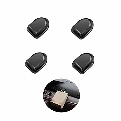 YSJJZRL 4 Pcs Autohaken für Maske Auto Armaturenbrett Hakenhalter Wand Selbstklebende Haken zum Aufhängen Schlüsselhalter USB-Kabel Kopfhörerkabel (Schwarz) von YSJJZRL