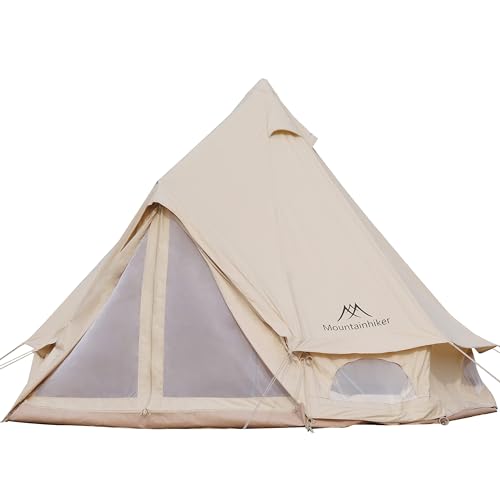 YSSOA Unisex-Erwachsene 4-5 Person Mongolian Tent Glamping-Zelt mit kühler Belüftung, Moskitonetz-Türen & Fenstern, gelb, 118”x118”x98.4” von YSSOA