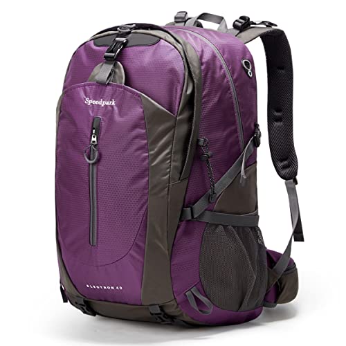 YTL Wasserdichter Wanderrucksack für Herren Damen 40L leichte Outdoor-Tasche Rucksack geeignet für Reisen und Camping ，Lila（misst 21,3 x 13,8 x 9,1 Zoll） von YTL