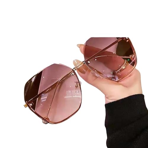 YTLBFDZE Damen Sonnenbrillen Runde Sonnenbrille Für Frauen Gradient Mode Sonnenbrille Für Frauen Randloses Metall-C2-Sonstige von YTLBFDZE