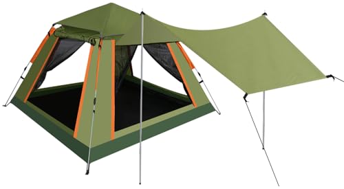 YUSING Instant Zelte für Camping Pop Up Zelt, Familien-Campingzelt für 4 Personen, Pop-Up-Zelt mit Vorraum und Netzfenstern von YU YUSING