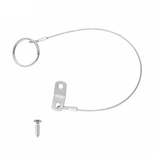 316 Edelstahl-Lanyard-Kabel-Sicherheitshaltedraht zur Verlustverhütung, 1 Schlaufe mit Schnellverschlussring und Gummibeschichtung, Marineblau (Color : 300mm) von YUANYAO