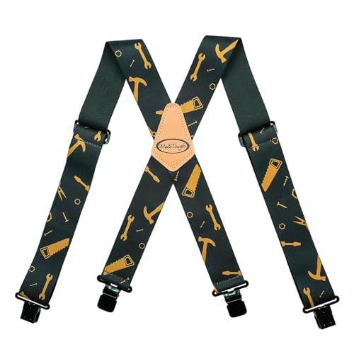 YUECIBAI Hosenträger Suspender Herren-Hosenträger Vollständig Elastisch X-Rücken Robuste Arbeits-Hosenträger Sw001El-Bht von YUECIBAI