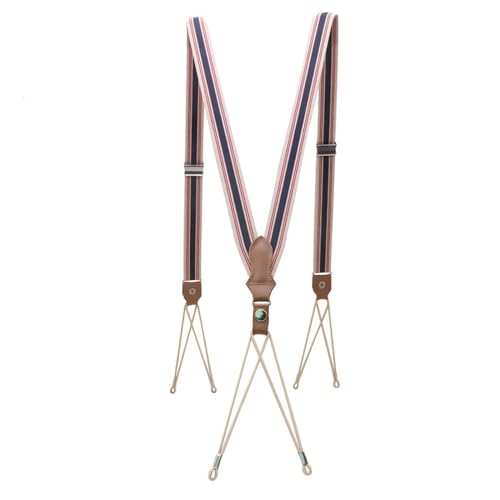 YUECIBAI Hosenträger Suspender Hosenträger Mit Knöpfen Für Herren Elastischer Gürtel Y-Rücken-Hosenträger Damen Vintage Suspensorio Hosen Riemen Kleidung Verstellbar Gestreift1 von YUECIBAI