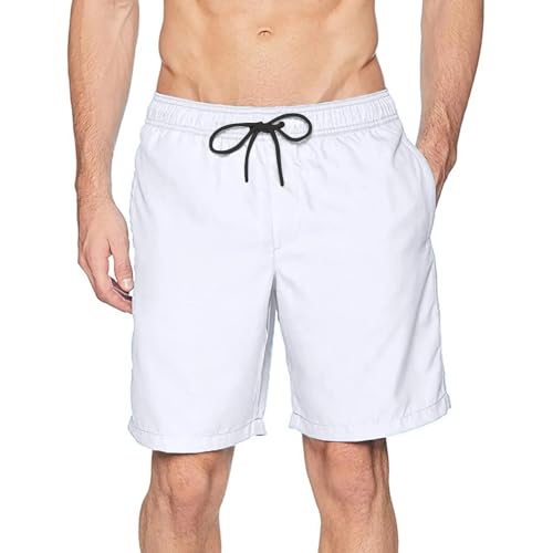 YUECIBAI Shorts Kurze Hose Strandbrett-Shorts Für Männer Badeanzüge Kurze Hosen Für Männer Sport Badeanzüge Volleyball Herren Unterwäsche Bademode Shorts L Weiß von YUECIBAI
