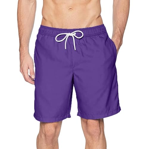 YUECIBAI Shorts Kurze Hose Strandbrett-Shorts Für Männer Badeanzüge Kurze Hosen Für Männer Sport Badeanzüge Volleyball Herren Unterwäsche Bademode Shorts XL Lila von YUECIBAI