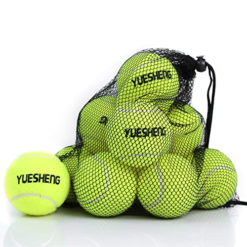 YUESHENG Tennisbälle Rosa Tennis Balls, Trainingsbälle für fortgeschrittene Anfänger, Tennisbälle für Hunde, 12er Pack mit Netztasche für einfachen Transport… (Yellow) von YUESHENG