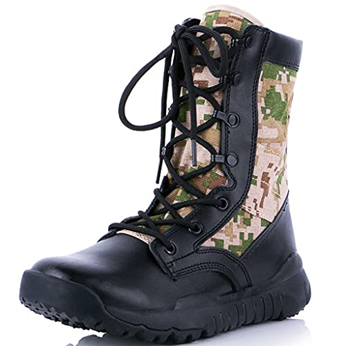 YUHAI Taktische Stiefel Männer Schnürung High Top Camouflage Schuhe, rutschfeste Outdoor-Wanderstiefel,Camouflage-41(UK 8) von YUHAI