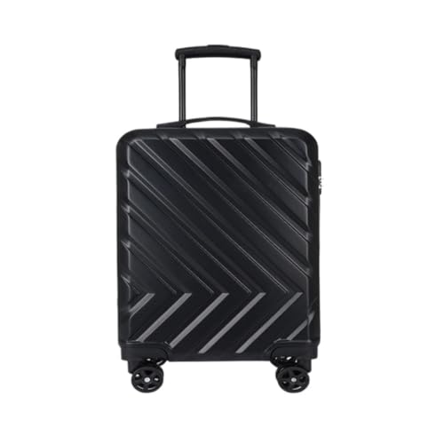 YUMIONB Koffer Aluminiumrahmen-Koffer, Damen-Trolley, Boarding-Koffer, Licht-Sound-Lenkrad, Passwort, Zollschloss-Koffer Suitcase (Color : Black, Size : 28) von YUMIONB