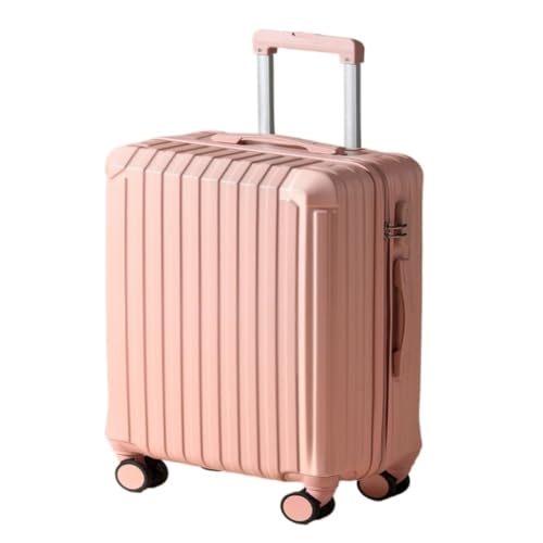 YUMIONB Koffer Herren-Gepäckkoffer, Robuster Und Langlebiger, Verdickter Reisecode-Lederkoffer Mit Lenkrollen Suitcase (Color : Pink, Size : A) von YUMIONB
