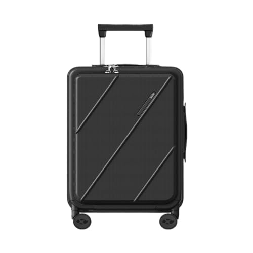 YUMIONB Koffer Herren- Und Damenkoffer, Zugstangenverlängerung, Verschleißfester Einfarbiger Koffer, Einfacher Reisekoffer Suitcase (Color : Black, Size : A) von YUMIONB
