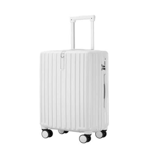 YUMIONB Koffer Herren- und Damen-Aluminiumrahmen-Koffer, Trolley-Koffer, Boarding-Koffer, geräuschlos, Universal-Rad, Passwort-Box Suitcase (Color : White, Size : 20) von YUMIONB