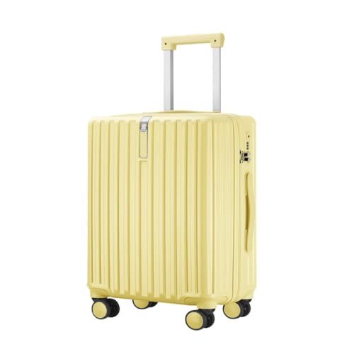 YUMIONB Koffer Herren- und Damen-Aluminiumrahmen-Koffer, Trolley-Koffer, Boarding-Koffer, geräuschlos, Universal-Rad, Passwort-Box Suitcase (Color : Yellow, Size : 20) von YUMIONB