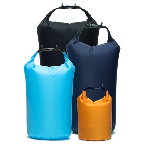 YUMQUA wasserdichte Packaack Set von 4, Leichte wasserdichte Taschen Halten Ausrüstung Trocken für Outdoor Backpacking Camping Wandern Kajakfahren, 2L+8L+10L+20L von YUMQUA