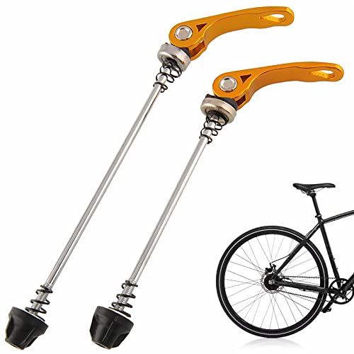 YUTOU Fahrrad Schnellspanner Set Fahrrad Schnellspanner Vorderrad und Hinterradnabe Fahrradnaben Front and Rear Quick Release Bicycle Quick Release für MTB Rennrad und Road Bike (Gold) von YUTOU