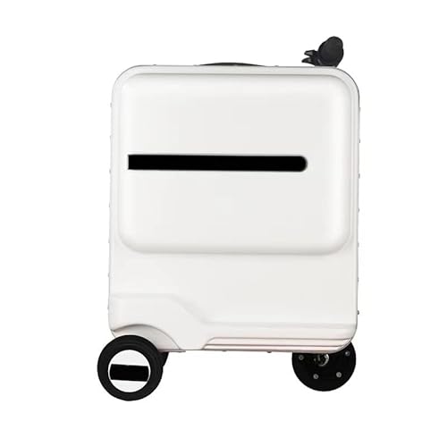 YXHYYDP Fahrradgepäck, 66 cm, elektrisches Aufsitzgepäck, Schwenkräder, Smart-Trolley-Koffer, TSA-Schloss, USB-Ladeanschluss, weiß, schwarz, champagnerfarben (weiß), weiß von YXHYYDP