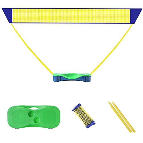 3-in-1 faltbares, verstellbares Badmintonnetz-Set für den Außenbereich, Tennis-, Badminton- und Volleyballnetz mit Ständer, grün von YXJPP
