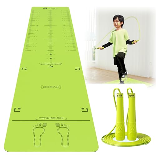 7 mm TPU-Sportmatte für Weitsprung im Stehen mit Springseil und Bindegürtel, Yoga-Stretching-Pad für Marmorfliesenböden, Springseilmatte von YXJPP