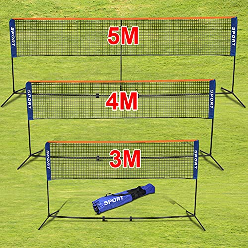 Badmintonnetz, 3M/4M/5M verstellbares faltbares Badminton-Tennis-Volleyballnetz mit Ständer-Tragetasche, für Indoor-Strandsportarten im Freien, 10 Fuß von YXJPP