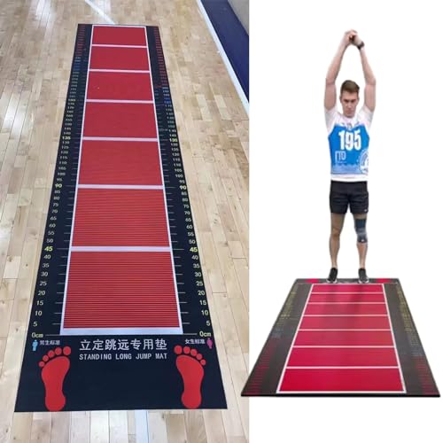 Mit Teppich ausgelegte Springseilmatte, stoßdämpfend, Weitsprung-Testbrett für Erwachsene/Kinder, Trainingsmatten für Profisportler, für den Innen- und Außenbereich von YXJPP