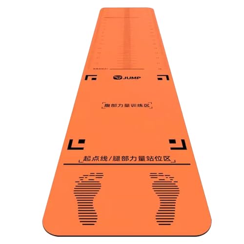 Orange Weitsprung-Testmatte 3,1 m, breites Gummi-Sportsprung-Übungspad, strapazierfähiges Sprungtrainingspad, verschleißfeste Springseil-Trainingsmattenhilfe von YXJPP