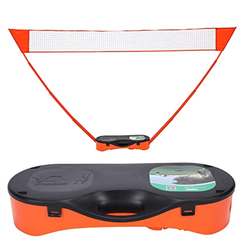 Tragbares Badminton-Netz-Set mit Aufbewahrungsbasis, faltbares Volleyball-Badminton-Netz, 10,2 x 5,08 Fuß großes Netz, einfach aufzubauen, perfekt für Strand-Hinterhof-Kombi-Set (Farbe: Orange) von YXJPP