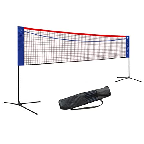 Tragbares Badmintonnetz mit Ständer, höhenverstellbares Volleyball-Tennis-Badminton-Sportnetz mit Tragetasche für Strand/Innenplatz, Hinterhof, Outdoor von YXJPP
