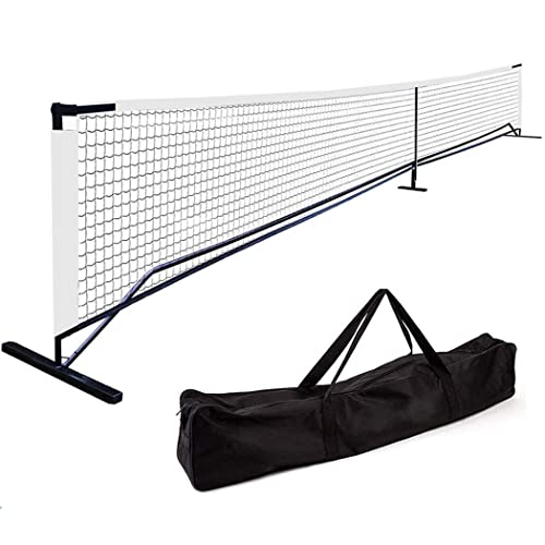 Tragbares Tennis-Pickleball-Netz, 22 Fuß breit, einfach aufzubauendes Nylon-Sportnetz mit Stangen für Junior-Tennis, Volleyball und Fußball, Gartenspiele von YXJPP